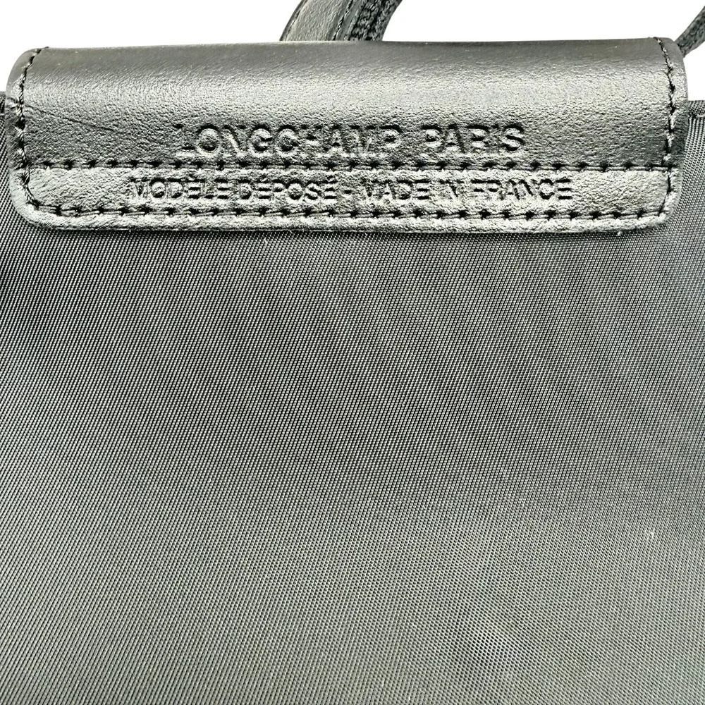 Vintage Longchamp Le Pliage "Déposé" Crossbody / Shoulder Bag Black Nylon France - Picture 10 of 13